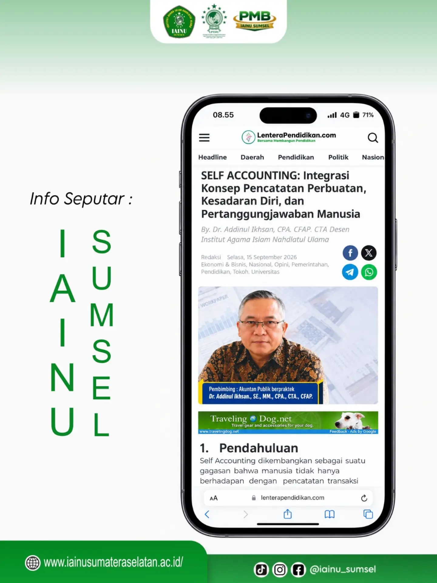 Gagas "Self-Accounting", Dosen IAINU Sumsel Integrasikan Ilmu Akuntansi dengan Kesadaran Spiritual dan Pertanggungjawaban Manusia